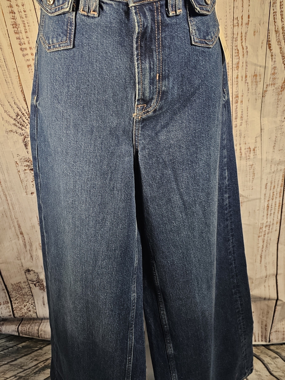 Free People We The Free Kellee High Rise Palazzo Wide Leg Jeans NWT Size 27